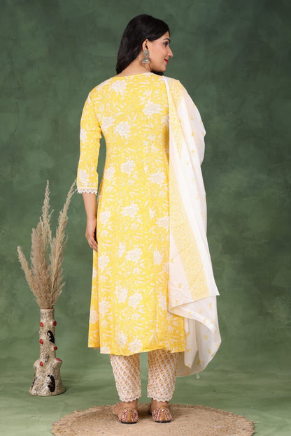 Women Viscose Rayon Kurta Pant Dupatta Set