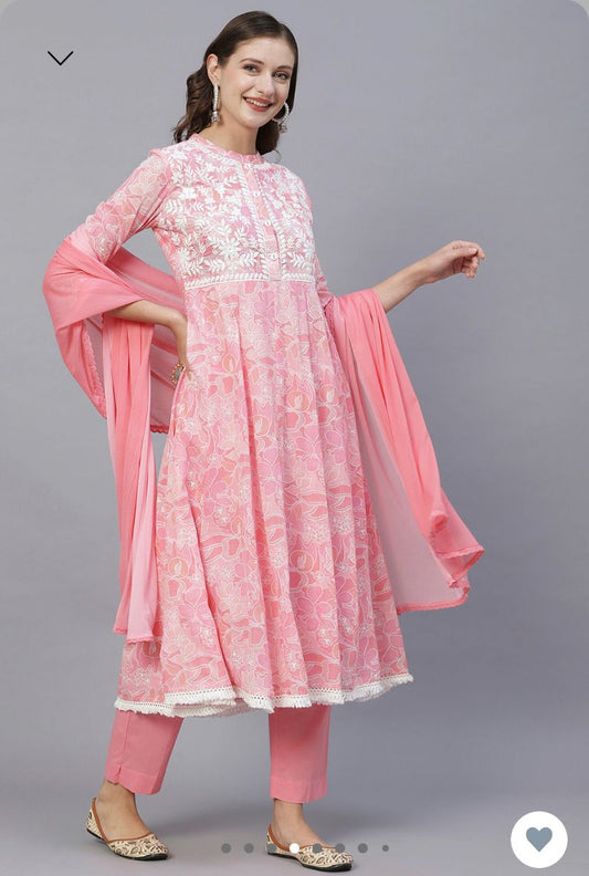 Women Viscose Rayon Kurta Pant Dupatta Set